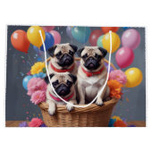 コップと風船がいっぱい入ったバスケット ラージペーパーバッグ (裏面)