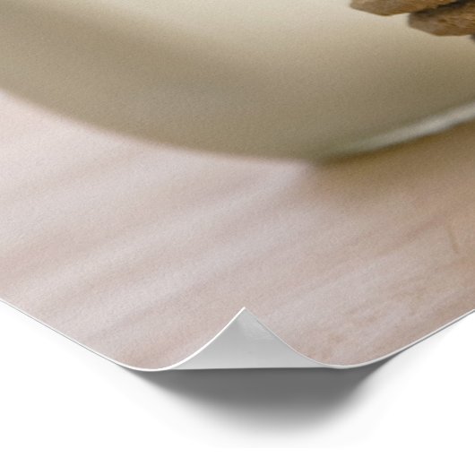 コップに入ったチョコレートチップクッキーのミルク ポスター (角)