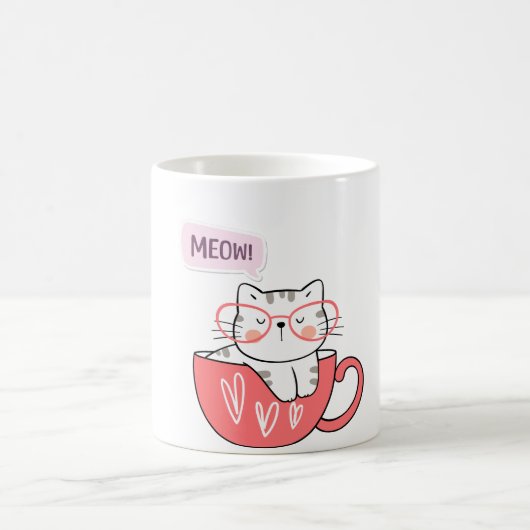 コップに猫が鳴く コーヒーマグカップ (中央)
