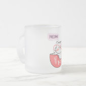 コップに猫が鳴く フロストグラスマグカップ (正面左)