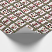 コップのかわいく低俗なメリークリスマスのテディー・ベア ラッピングペーパー (角)