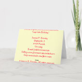 コップのケーキの誕生日、 カード (裏面)