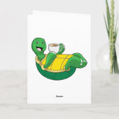 コップのコーヒーを持ったカメ カード (裏面)