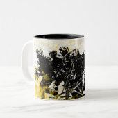 、コップのコーヒー、米国の海洋Corpの芸術作品2014 AOM襲って下さい ツートーンマグカップ (正面左)