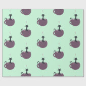 コップの緑の黒猫 ラッピングペーパー (フラット)