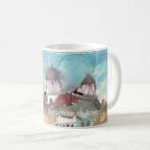 コップのMykonosの有名な風車 コーヒーマグカップ (正面右)