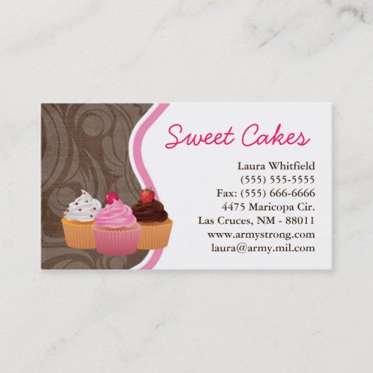 コップはベーカリーの甘い御馳走名刺を固めます 名刺 (正面)