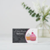 コップはベーカリーの甘い御馳走名刺を固めます 名刺 (スタンド正面)