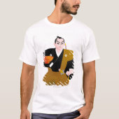 コップを握る日本のな男性の人形の閉めて下さい Tシャツ (正面)