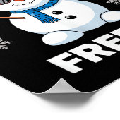 コップ雪だるまフリーズクリスマスパーティークリスマス ポスター (角)