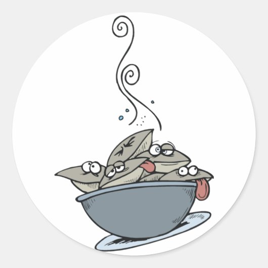 コップ1杯のアサリ ラウンドシール (正面)