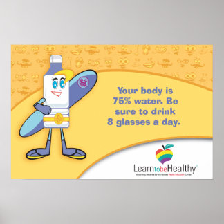 コップ8杯の水を飲むポスター ポスター