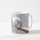 コップ-かわいい鳥との冬場面 コーヒーマグカップ (正面右)