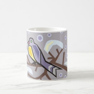 コップ-かわいい鳥との冬場面 コーヒーマグカップ