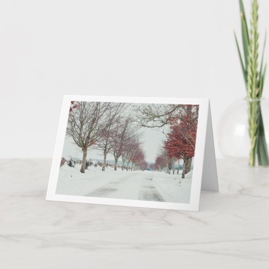 コツウォルドの雪景色のクリスマスカード シーズンカード (正面)