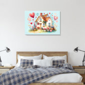 コテお洒落ダジェーレハートハウスアート キャンバスプリント (インサイチュ (寝室))