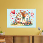 コテお洒落ダジェーレハートハウスアート キャンバスプリント (インサイチュ (リビング))