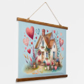 コテお洒落ダジェーレハートハウスアート 吊り下げ型タペストリー (傾斜あり)