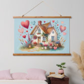 コテお洒落ダジェーレハートハウスアート 吊り下げ型タペストリー (寝室)