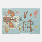 コテかわいらしガコアの鳥獣パーソナライズされた キッチンタオル (横)