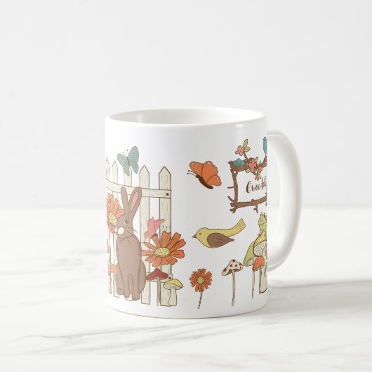 コテかわいらしガコアの鳥獣パーソナライズされた コーヒーマグカップ (正面右)