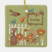 コテかわいらしガコアの鳥獣パーソナライズされた セラミックオーナメント (正面)