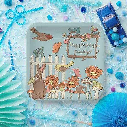 コテかわいらしガコアの鳥獣パーソナライズされた ペーパープレート (パーティー)