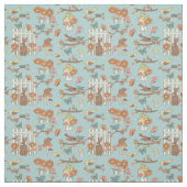 コテかわいらしガコアの鳥獣ライトブルー ファブリック (見本)