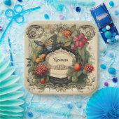 コテエレガントガケコアガーデンベリーパーソナライズされた ペーパープレート (パーティー)