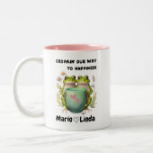 コテカスタムタケコアカップル周年記念フローラカエル ツートーンマグカップ (左)