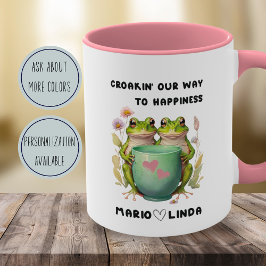 コテカスタムタケコアカップル周年記念フローラカエル ツートーンマグカップ
