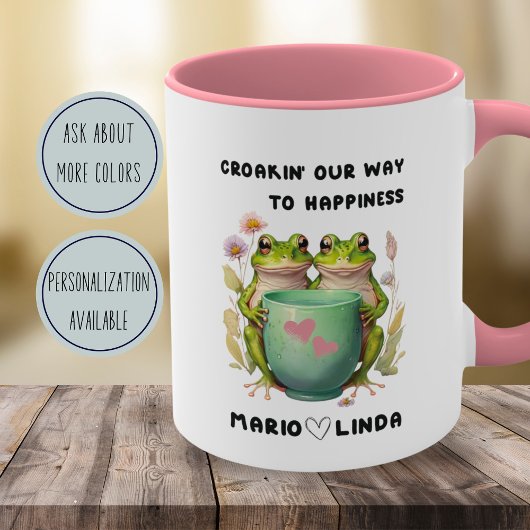 コテカスタムタケコアカップル周年記念フローラカエル ツートーンマグカップ