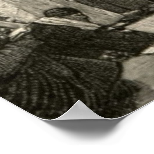 コテルウエスタンウェイリングウォールブラックエルサレムヴィンテージ ポスター (角)