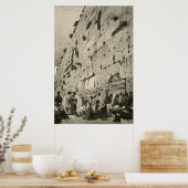 コテルウエスタンウェイリングウォールブラックエルサレムヴィンテージ ポスター (キッチン)