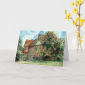 コテージおよび花のバースデー・カード カード (黄色い花)