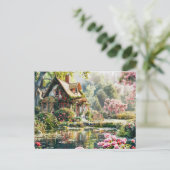 コテージお洒落とシャクナゲ ポストカード (スタンド正面)