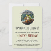 コテージお洒落コアフロッグ誕生日フォトパーティー 招待状 (正面)