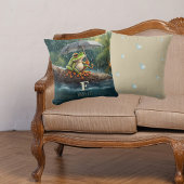 コテージお洒落コアレインデイフロッグモノグラム クッション