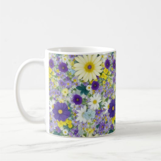 コテージかわいらしの花 コーヒーマグカップ (左)