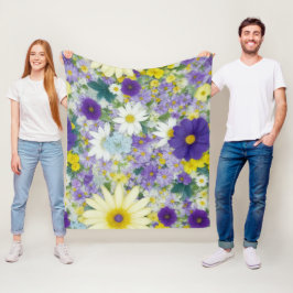 コテージかわいらしの花 フリースブランケット