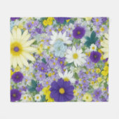 コテージかわいらしの花 フリースブランケット (正面(横))