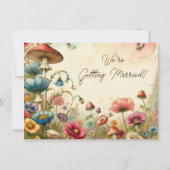 コテージかわいらしコアヴィンテージウェディング日付を保存 招待状 (裏面)