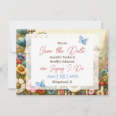 コテージかわいらしコアヴィンテージウェディング日付を保存 招待状 (正面)