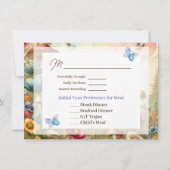 コテージかわいらしコアヴィンテージウェディングRSVPカード 招待状 (裏面)