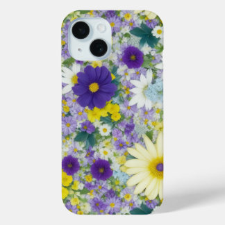 コテージかわいらしフラワーズフォンケース iPhone 15ケース