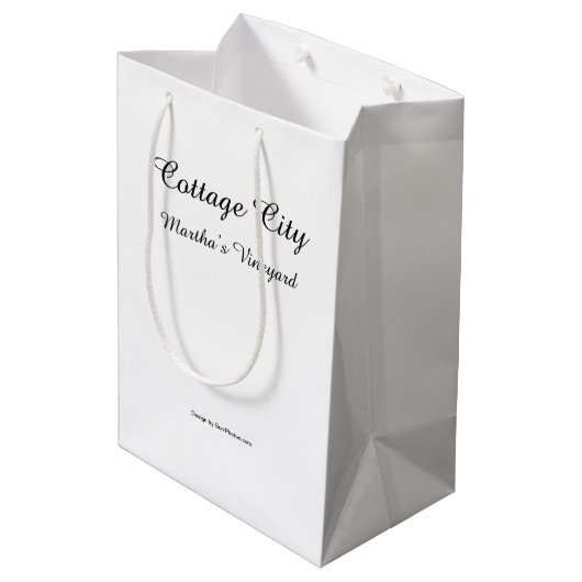 コテージとアジサイ – マーサズビンヤード ミディアムペーパーバッグ (裏面アングル)