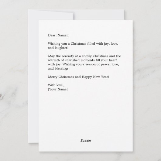 コテージとフォレストバニー | 魅惑的なクリスマス シーズンカード (裏面)