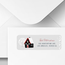 コテージと木のモダンミニマルな冬の休日