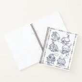 コテージと花カラーリングジャーナル ノートブック (内部)