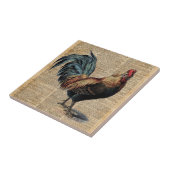 コテージのオンドリのヴィンテージ辞書の本のページ タイル (側面)